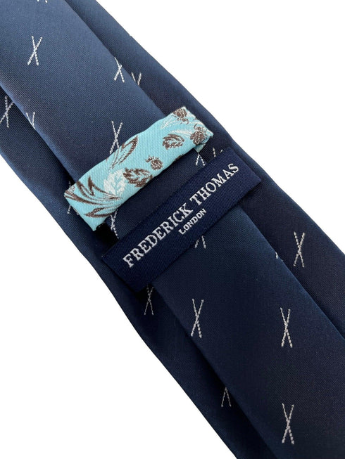 navy mens tie with drum sticks quirky design